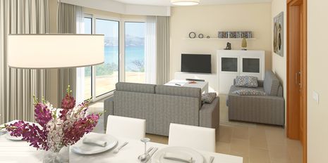 Universal Mallorca Ferien Universal Aquamarin Beach Houses Sant Elm Ferienhaus Wohnzimmer