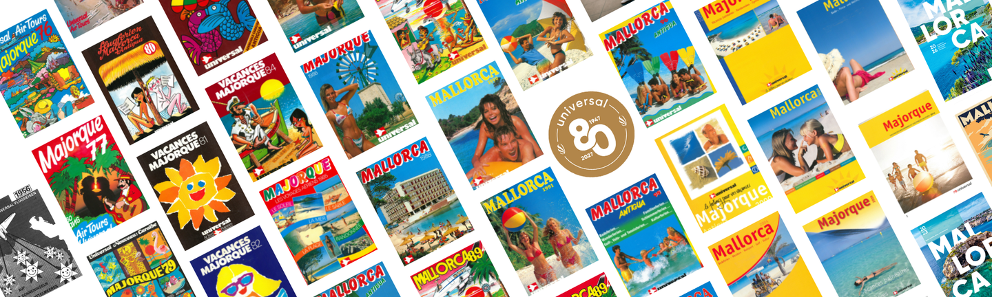 Universal Mallorca Travel 75 Jahre Jubiläum Kataloge auf einen Blick