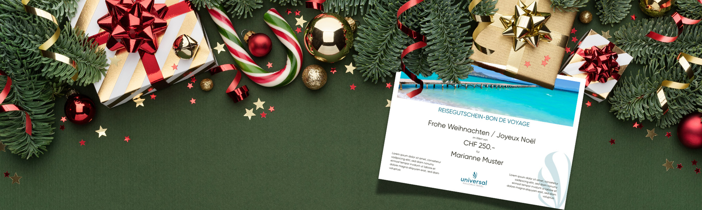 Universal Mallorca Travel Reisegutschein Gutschein Weihnachten Muttertag Valentinstag Geburtstag