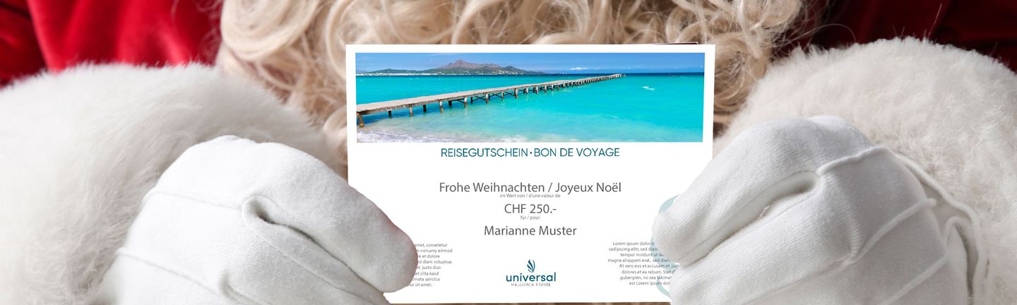 Universal Mallorca Travel Reisegutschein Gutschein Weihnachten Muttertag Valentinstag Geburtstag