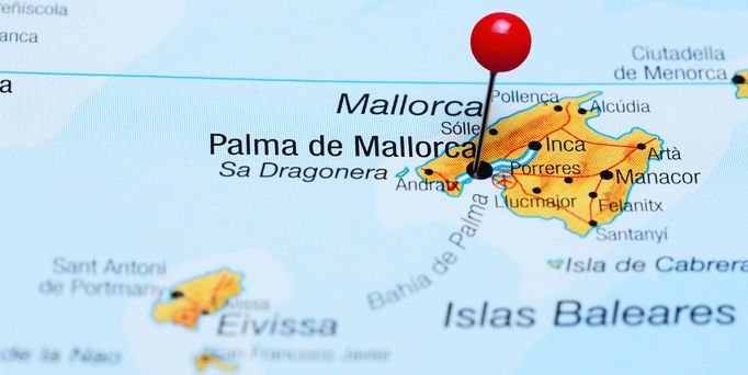 Palma de Mallorca Karte Landkarte Pin Insel