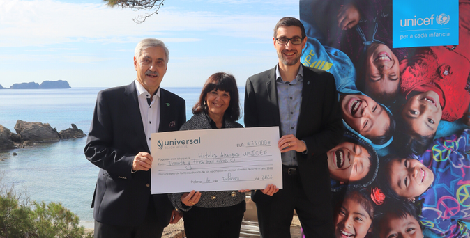 Universal Mallorca Travel engagement für benachteiligte Kinder Philippe C. Erhart Mercedes del Pozo Yannik Erhart UNICEF