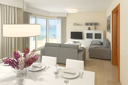 Universal Mallorca Travel Universal Aquamarin Beach Houses Sant Elm Ferienhaus Wohnzimmer